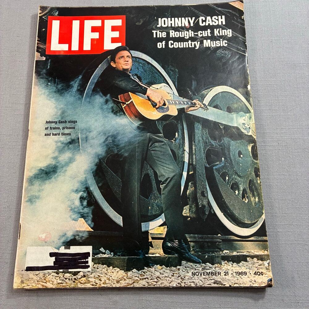 Vintage 1969 LIFE Magazine Johnny Cash Rough-Cut King Country Music See Descr